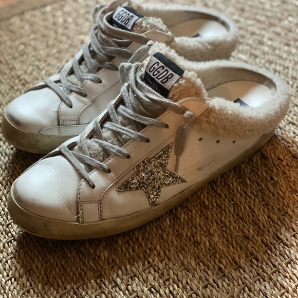 Women's Super-Star Sabot in white leather and shearling lining - Picture 5 of 7